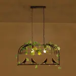 GLOBOSTAR® NEST 01643 Vintage Κρεμαστό Φωτιστικό Οροφής με Ντουί 2 x E27 AC 220-240V IP20 - Μαύρο & Πράσινο - Μ76 x Π36 x Y37cm - Image 3