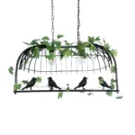 GLOBOSTAR® NEST 01643 Vintage Κρεμαστό Φωτιστικό Οροφής με Ντουί 2 x E27 AC 220-240V IP20 - Μαύρο & Πράσινο - Μ76 x Π36 x Y37cm - Image 6