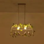 GLOBOSTAR® NEST 01644 Vintage Κρεμαστό Φωτιστικό Οροφής με Ντουί 2 x E27 AC 220-240V IP20 - Λευκό & Πράσινο - Μ73.6 x Π37.5 x Y38cm - Image 3