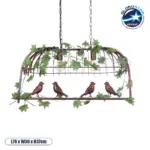 GLOBOSTAR® NEST 01645 Vintage Κρεμαστό Φωτιστικό Οροφής με Ντουί 2 x E27 AC 220-240V IP20 - Χάλκινο & Πράσινο - Μ76 x Π36 x Y37cm