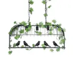 GLOBOSTAR® NEST 01646 Vintage Κρεμαστό Φωτιστικό Οροφής με Ντουί 3 x E27 AC 220-240V IP20 - Μαύρο & Πράσινο - Μ86 x Π38 x Y37cm - Image 5