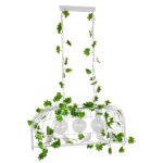 GLOBOSTAR® NEST 01647 Vintage Κρεμαστό Φωτιστικό Οροφής με Ντουί 3 x E27 AC 220-240V IP20 - Λευκό & Πράσινο - Μ86 x Π38 x Y37cm - Image 2
