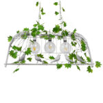 GLOBOSTAR® NEST 01647 Vintage Κρεμαστό Φωτιστικό Οροφής με Ντουί 3 x E27 AC 220-240V IP20 - Λευκό & Πράσινο - Μ86 x Π38 x Y37cm - Image 3