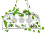 GLOBOSTAR® NEST 01647 Vintage Κρεμαστό Φωτιστικό Οροφής με Ντουί 3 x E27 AC 220-240V IP20 - Λευκό & Πράσινο - Μ86 x Π38 x Y37cm - Image 4