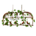 GLOBOSTAR® NEST 01648 Vintage Κρεμαστό Φωτιστικό Οροφής με Ντουί 3 x E27 AC 220-240V IP20 - Χάλκινο & Πράσινο - Μ85.5 x Π37.5 x Y38cm - Image 3