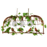 GLOBOSTAR® NEST 01648 Vintage Κρεμαστό Φωτιστικό Οροφής με Ντουί 3 x E27 AC 220-240V IP20 - Χάλκινο & Πράσινο - Μ85.5 x Π37.5 x Y38cm - Image 4