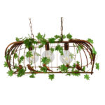 GLOBOSTAR® NEST 01648 Vintage Κρεμαστό Φωτιστικό Οροφής με Ντουί 3 x E27 AC 220-240V IP20 - Χάλκινο & Πράσινο - Μ85.5 x Π37.5 x Y38cm - Image 5