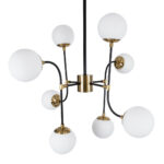 GLOBOSTAR® STARDUST 01649 Vintage Φωτιστικό Οροφής με Ντουί 8 x E27 AC 220-240V IP20 - Μαύρο & Χρυσό - Μ75 x Π75 x Υ100cm - Image 6