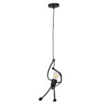 GLOBOSTAR® LITTLE MAN 01652 Μοντέρνο Κρεμαστό Φωτιστικό Οροφής με Ντουί 1 x E27 AC 220-240V IP20 - Μαύρο - Μ20 x Π20 x Υ40cm - Image 2