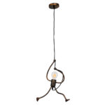 GLOBOSTAR® FIGURE 10001653 Παιδικό Κρεμαστό Φωτιστικό Οροφής με Ντουί 1 x E27 AC 220-240V IP20 - Χάλκινο - Μ20 x Π20 x Υ40cm - Image 2