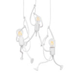 GLOBOSTAR® LITTLE MAN 01654 Μοντέρνο Κρεμαστό Φωτιστικό Οροφής με Ντουί 3 x E27 AC 220-240V IP20 - Λευκό - Μ45 x Π45 x Υ40cm - Image 2
