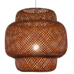 GLOBOSTAR® MALDIVES 01658 Boho Κρεμαστό Φωτιστικό Οροφής με Ντουί 1 x E27 AC 220-240V IP20 - Καφέ - Μ56 x Π56 x Υ54cm - Image 2
