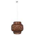 GLOBOSTAR® MALDIVES 01658 Boho Κρεμαστό Φωτιστικό Οροφής με Ντουί 1 x E27 AC 220-240V IP20 - Καφέ - Μ56 x Π56 x Υ54cm - Image 3