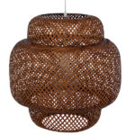 GLOBOSTAR® MALDIVES 01658 Boho Κρεμαστό Φωτιστικό Οροφής με Ντουί 1 x E27 AC 220-240V IP20 - Καφέ - Μ56 x Π56 x Υ54cm - Image 5
