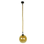GLOBOSTAR® LENHAM 01668 Μοντέρνο Κρεμαστό Φωτιστικό Οροφής με Ντουί 1 x E27 AC 220-240V IP20 - Μπεζ & Μελί - Μ25 x Π25 x Y25cm - Image 2