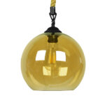 GLOBOSTAR® LENHAM 01668 Μοντέρνο Κρεμαστό Φωτιστικό Οροφής με Ντουί 1 x E27 AC 220-240V IP20 - Μπεζ & Μελί - Μ25 x Π25 x Y25cm - Image 3