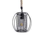 GLOBOSTAR® ORVAL 01689 Μοντέρνο Κρεμαστό Φωτιστικό Οροφής με Ντουί 1 x E27 AC 220-240V IP20 - Μαύρο & Μπεζ - Μ20 x Π20 x Υ20cm - Image 2