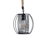 GLOBOSTAR® ORVAL 01689 Μοντέρνο Κρεμαστό Φωτιστικό Οροφής με Ντουί 1 x E27 AC 220-240V IP20 - Μαύρο & Μπεζ - Μ20 x Π20 x Υ20cm - Image 5