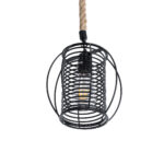 GLOBOSTAR® ORVAL 01689 Μοντέρνο Κρεμαστό Φωτιστικό Οροφής με Ντουί 1 x E27 AC 220-240V IP20 - Μαύρο & Μπεζ - Μ20 x Π20 x Υ20cm - Image 6