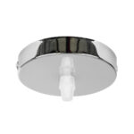 GloboStar® DIY 77502 Επιτοίχια Στρογγυλή Ροζέτα - Βάση για 1 Κρεμαστό Φωτιστικό - Φ10 x Υ2cm - Χρώμιο / Νίκελ - Μεταλλικό - 5 Χρόνια Εγγύηση - Image 2
