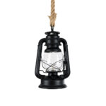 GLOBOSTAR® BARBAROSSA 01704 Vintage Κρεμαστό Φωτιστικό Οροφής με Ντουί 1 x E27 AC 220-240V IP20 - Μαύρο - Μ18 x Π18 x Υ28cm - Image 2