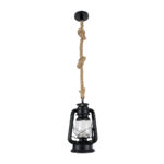 GLOBOSTAR® BARBAROSSA 01704 Vintage Κρεμαστό Φωτιστικό Οροφής με Ντουί 1 x E27 AC 220-240V IP20 - Μαύρο - Μ18 x Π18 x Υ28cm - Image 4