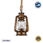 GLOBOSTAR® BARBAROSSA 01706 Vintage Κρεμαστό Φωτιστικό Οροφής με Ντουί 1 x E27 AC 220-240V IP20 - Χάλκινο Εφέ Σκουριάς - Μ18 x Π18 x Υ28cm