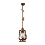 GLOBOSTAR® BARBAROSSA 01706 Vintage Κρεμαστό Φωτιστικό Οροφής με Ντουί 1 x E27 AC 220-240V IP20 - Χάλκινο Εφέ Σκουριάς - Μ18 x Π18 x Υ28cm - Image 4