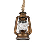 GLOBOSTAR® BARBAROSSA 01706 Vintage Κρεμαστό Φωτιστικό Οροφής με Ντουί 1 x E27 AC 220-240V IP20 - Χάλκινο Εφέ Σκουριάς - Μ18 x Π18 x Υ28cm - Image 5