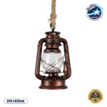 GLOBOSTAR® BARBAROSSA 01707 Vintage Κρεμαστό Φωτιστικό Οροφής με Ντουί 1 x E27 AC 220-240V IP20 - Χάλκινο - Μ18 x Π18 x Υ28cm
