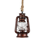 GLOBOSTAR® BARBAROSSA 01707 Vintage Κρεμαστό Φωτιστικό Οροφής με Ντουί 1 x E27 AC 220-240V IP20 - Χάλκινο - Μ18 x Π18 x Υ28cm - Image 2