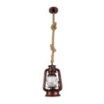 GLOBOSTAR® BARBAROSSA 01707 Vintage Κρεμαστό Φωτιστικό Οροφής με Ντουί 1 x E27 AC 220-240V IP20 - Χάλκινο - Μ18 x Π18 x Υ28cm - Image 4