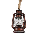 GLOBOSTAR® BARBAROSSA 01707 Vintage Κρεμαστό Φωτιστικό Οροφής με Ντουί 1 x E27 AC 220-240V IP20 - Χάλκινο - Μ18 x Π18 x Υ28cm - Image 5
