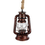 GLOBOSTAR® BARBAROSSA 01707 Vintage Κρεμαστό Φωτιστικό Οροφής με Ντουί 1 x E27 AC 220-240V IP20 - Χάλκινο - Μ18 x Π18 x Υ28cm - Image 6