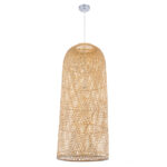 GLOBOSTAR® CALERO 01712 Boho Κρεμαστό Φωτιστικό Οροφής με Ντουί 1 x E27 AC 220-240V IP20 - Μπεζ - Μ40 x Π40 x Υ90cm - Image 4