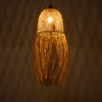 GLOBOSTAR® MANILA 01713 Boho Κρεμαστό Φωτιστικό Οροφής με Ντουί 1 x E27 AC 220-240V IP20 - Μπεζ - Μ25 x Π25 x Υ60cm - Image 3