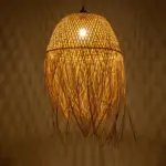 GLOBOSTAR® MANILA 01714 Boho Κρεμαστό Φωτιστικό Οροφής με Ντουί 1 x E27 AC 220-240V IP20 - Μπεζ - Μ45 x Π45 x Υ60cm - Image 2