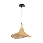 GLOBOSTAR® CUBA 01715 Boho Κρεμαστό Φωτιστικό Οροφής με Ντουί 1 x E27 AC 220-240V IP20 - Μπεζ - Μ33 x Π30 x Υ22cm - Image 3