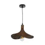 GLOBOSTAR® CUBA 01716 Boho Κρεμαστό Φωτιστικό Οροφής με Ντουί 1 x E27 AC 220-240V IP20 - Καφέ - Μ33 x Π30 x Υ22cm - Image 3