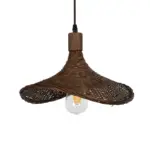 GLOBOSTAR® CUBA 01716 Boho Κρεμαστό Φωτιστικό Οροφής με Ντουί 1 x E27 AC 220-240V IP20 - Καφέ - Μ33 x Π30 x Υ22cm - Image 4