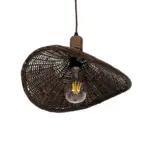 GLOBOSTAR® CUBA 01716 Boho Κρεμαστό Φωτιστικό Οροφής με Ντουί 1 x E27 AC 220-240V IP20 - Καφέ - Μ33 x Π30 x Υ22cm - Image 5
