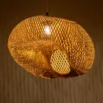 GLOBOSTAR® CARIBBEAN 01723 Boho Κρεμαστό Φωτιστικό Οροφής με Ντουί 1 x E27 AC 220-240V IP20 - Μπεζ - Μ50 x Π45 x Υ35cm - Image 2