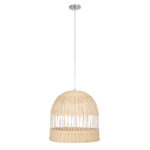 GLOBOSTAR® LUCIA 01725 Boho Κρεμαστό Φωτιστικό Οροφής με Ντουί 1 x E27 AC 220-240V IP20 - Μπεζ - Μ40 x Π40 x Y34cm - Image 4