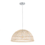 GLOBOSTAR® COMORES 01727 Boho Κρεμαστό Φωτιστικό Οροφής με Ντουί 1 x E27 AC 220-240V IP20 - Μπεζ - Μ40 x Π40 x Y20cm - Image 4