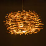 GLOBOSTAR® MINORCA 01729 Boho Κρεμαστό Φωτιστικό Οροφής με Ντουί 1 x E27 AC 220-240V IP20 - Μπεζ - Μ30 x Π30 x Υ18cm - Image 3