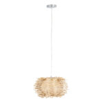 GLOBOSTAR® MINORCA 01730 Boho Κρεμαστό Φωτιστικό Οροφής με Ντουί 1 x E27 AC 220-240V IP20 - Μπεζ - Μ35 x Π35 x Y23cm - Image 4