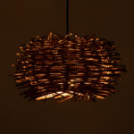 GLOBOSTAR® MINORCA 01732 Boho Κρεμαστό Φωτιστικό Οροφής με Ντουί 1 x E27 AC 220-240V IP20 - Καφέ - Μ30 x Π30 x Υ18cm - Image 3