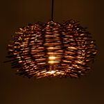 GLOBOSTAR® MINORCA 01733 Boho Κρεμαστό Φωτιστικό Οροφής με Ντουί 1 x E27 AC 220-240V IP20 - Καφέ - Μ35 x Π35 x Υ23cm - Image 3