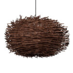 GLOBOSTAR® MINORCA 01734 Boho Κρεμαστό Φωτιστικό Οροφής με Ντουί 1 x E27 AC 220-240V IP20 - Καφέ - Μ60 x Π60 x Y35cm - Image 6