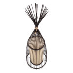 GLOBOSTAR® AZORES 01754 Boho Επιδαπέδιο Φωτιστικό με Ντουί 1 x E27 AC 220-240V IP20 - Καφέ & Μπεζ - Μ30 x Π30 x Υ90cm - Image 4